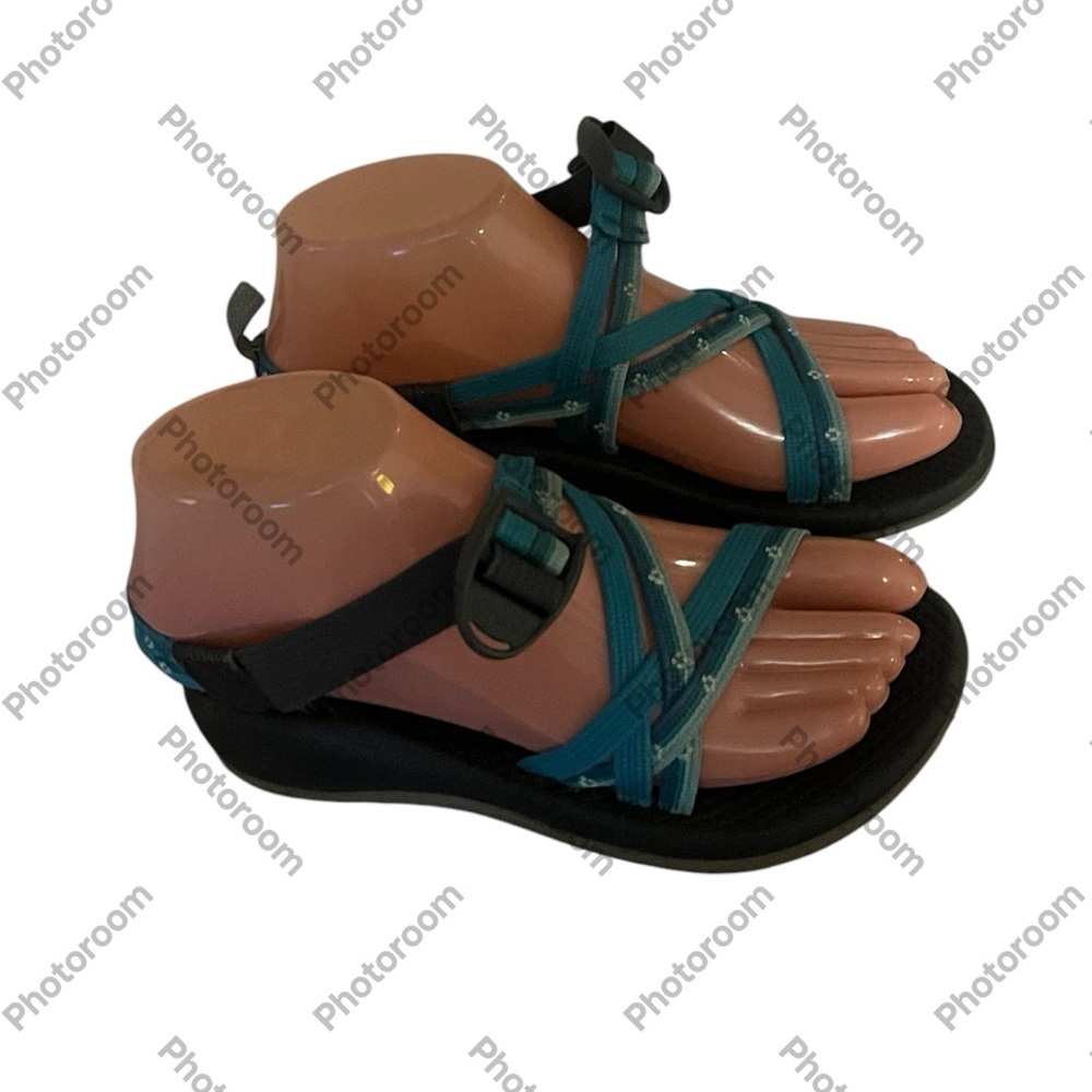 Chaco Kids Teal and Black Adjustable Strap Sandals